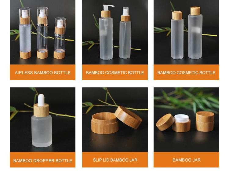 Bamboo Wooden Aluminum Jar Refillable Packaging