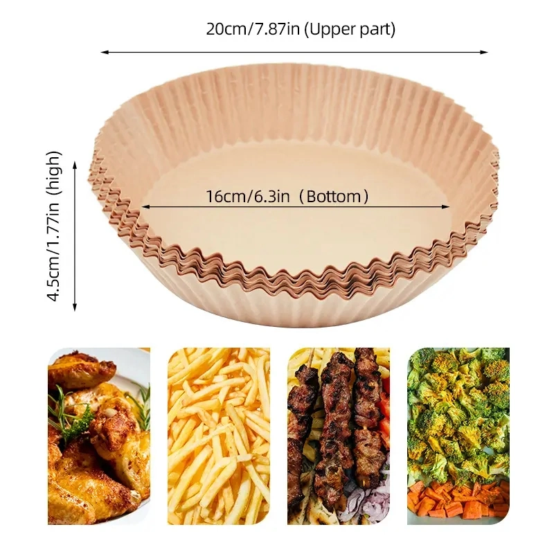 Factory Supply Air Fryer Liners Square Air Fryer Paper Liners Brown Air Fryer Disposable Paper Liner Non-Stick