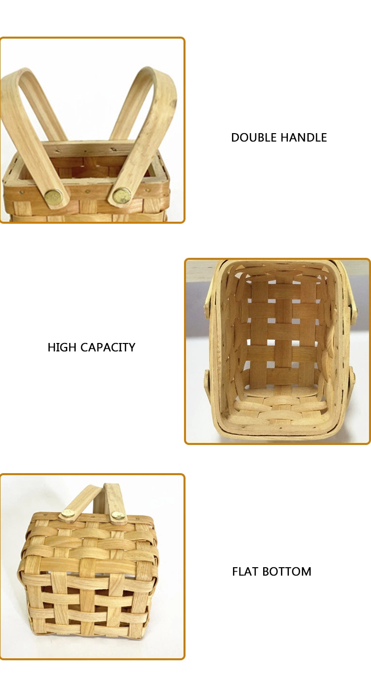 Wood Weaving Pastoral Multifunctional Practical Home Dried Fruit Gift Storage Basket