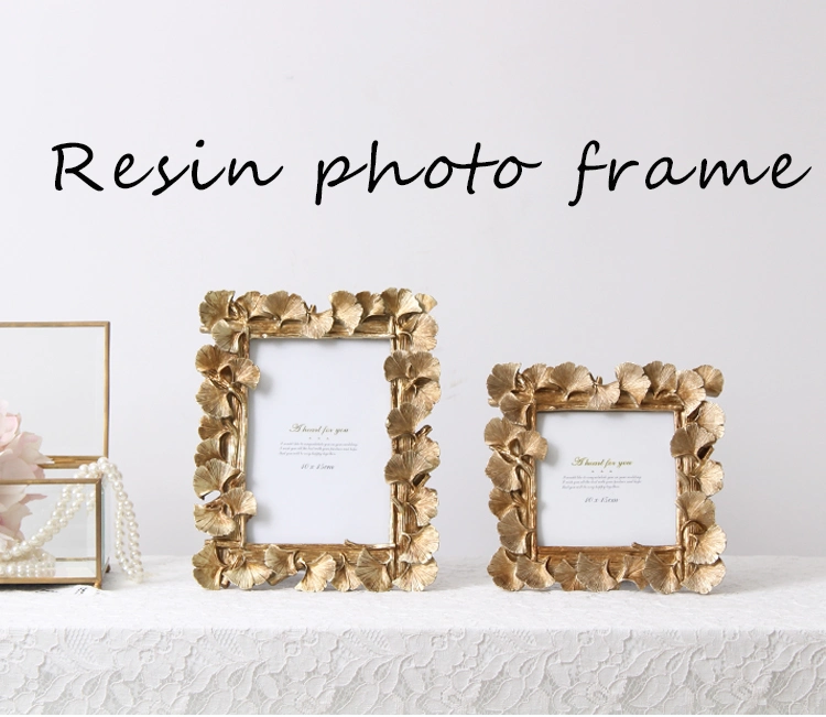 Handmade Resin Photo Frame Apricot Ginkgo Ornament Decorative and Promotional Gift Picture Frames