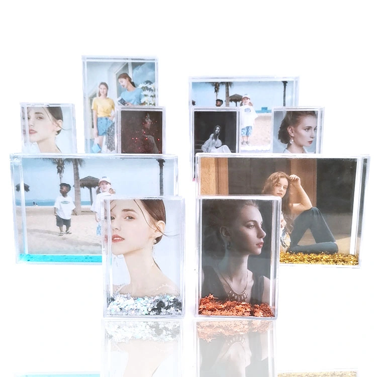 2X3 Mini Size Instax Liquid Glitter Picture Photo Frame with Water